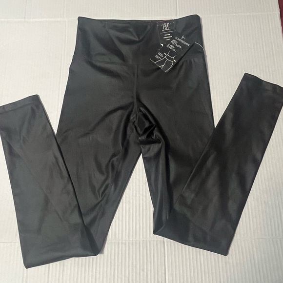 INC International Concepts Black Faux Leather Leggings - Picture 4 of 10